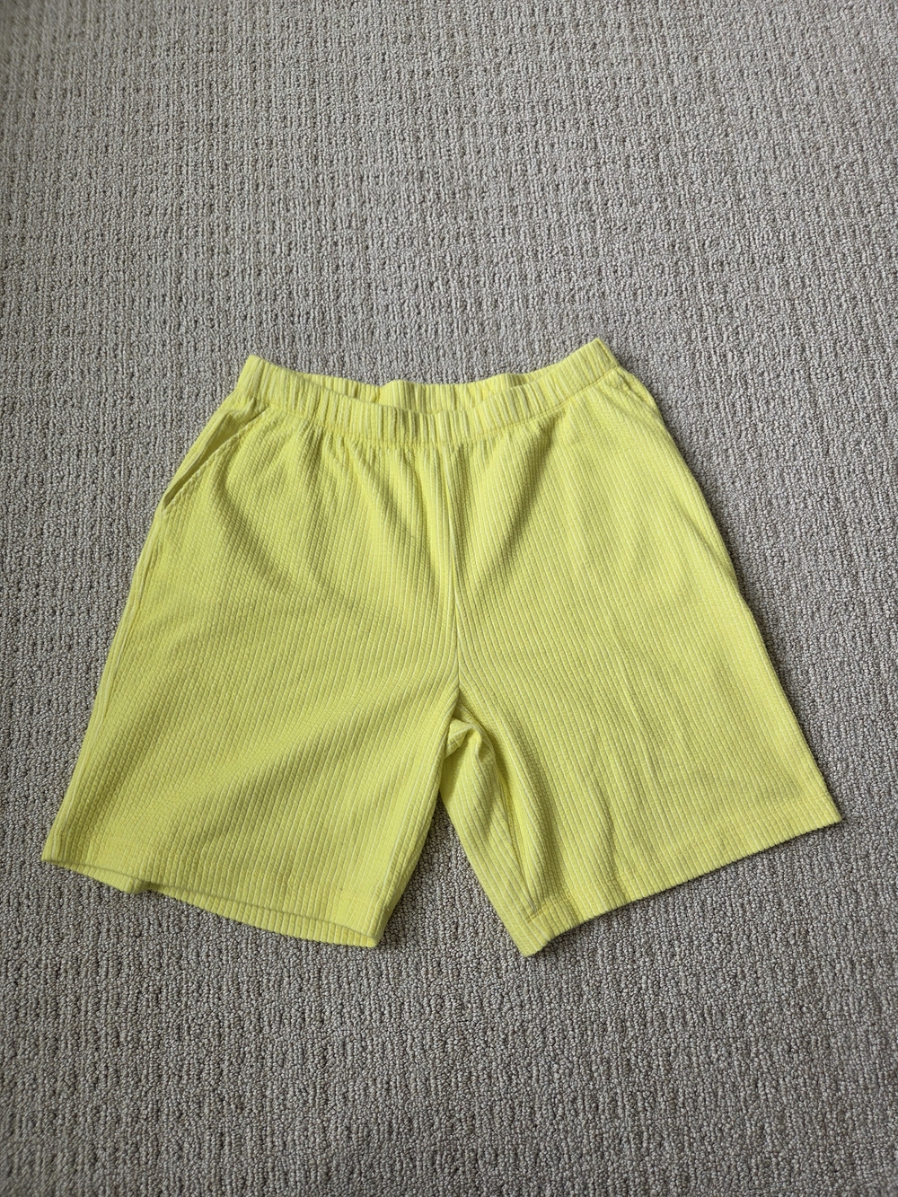 Lands' End Sport Knit Shorts Yellow Size Medium